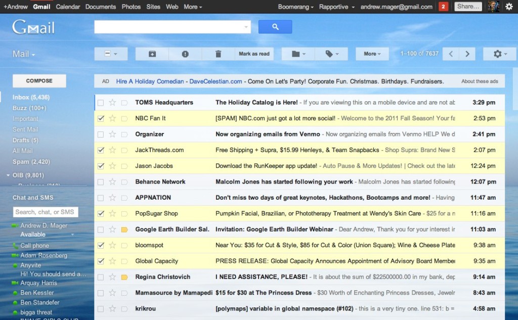 all my gmail emails are going to all mail instead of inbox